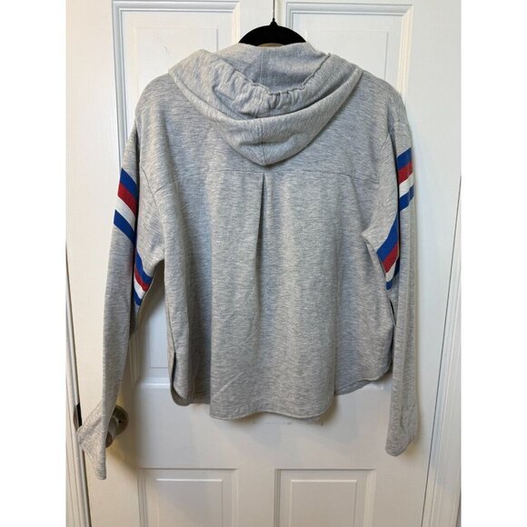 Philadelphia 76ers Basketball LS Scallop Grey Hooded Sweatshirt - Women Size Med - Picture 8 of 11